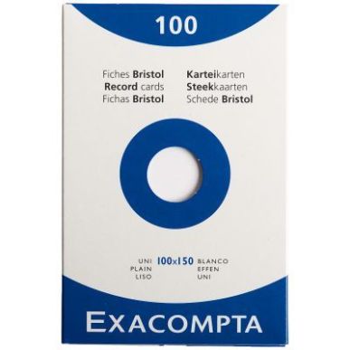 Achetez Boîte de 100 fiches bristol non perforées carte forte 205 g uni blanc 10 x 15 cm 13302E EX..