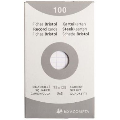 Achetez EXACOMPTA Etui de 100 fiches bristol non perforées 75x125mm (A7) quadrillées 5x5 Blanc pas..