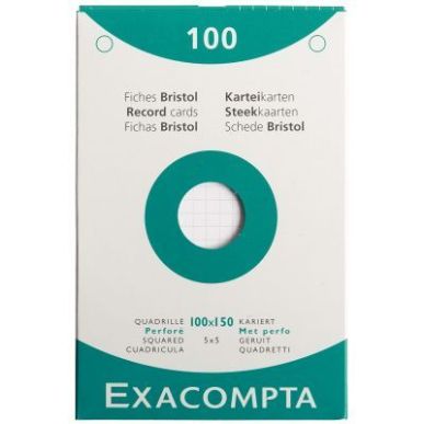Achetez ETUI DE 100 FICHES  BRISTOL BLANC QUADRILLE 5X5 PE pas cher sur Ma Rentrée Scolaire