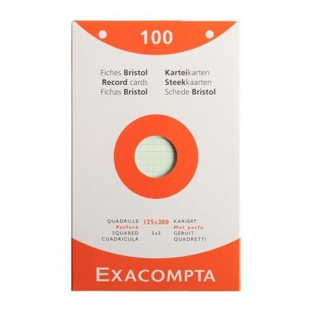 Achetez ETUI DE 100 FICHES  BRISTOL ASS QUADRILLE 5X5 PERF pas cher sur Ma Rentrée Scolaire