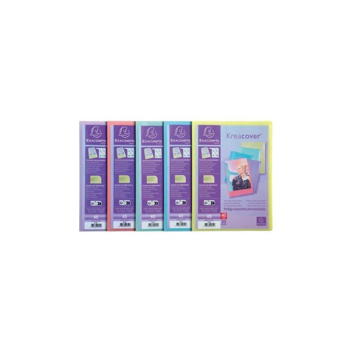 Protège-documents personnalisable KREACOVER Pastel 40 vues, pour format A5 5810E KREACOVER EXACOMPTA
