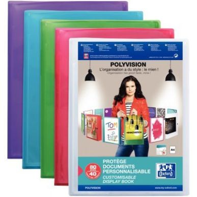 Achetez Protège-documents personnalisable 100 pochettes 200 vues pour format A4 21x29,7 cm 5 couleu..