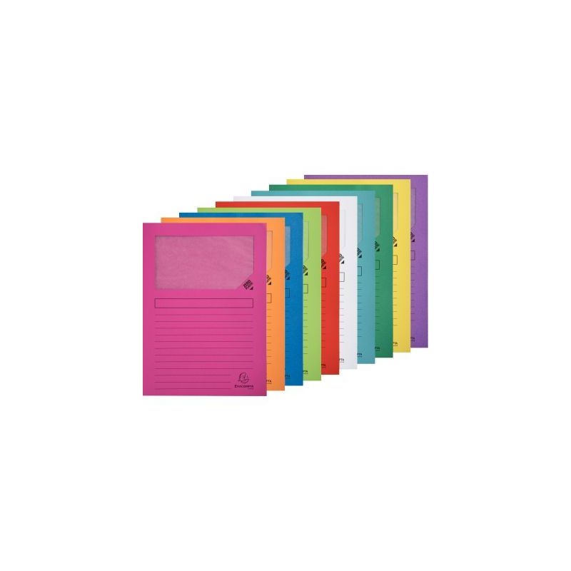 Achetez NEUTRE Paquet de 10 pochettes coins en carte 120g, avec fenêtre, 22x31cm, assortis vif pas ..