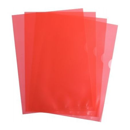 Achetez Boîte de 100 pochettes coin en polypropylène grainé 9/100 ème format 21x29,7 cm  rouge 1..