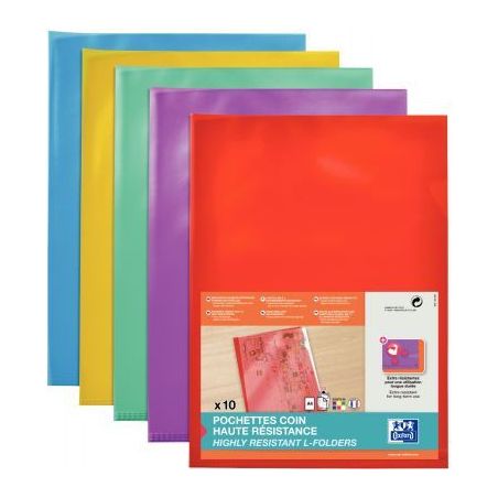 Achetez Sachet de 10 pochettes coin en PVC lisse 15/100ème, couleurs assorties 100206719 HAMELIN pa..