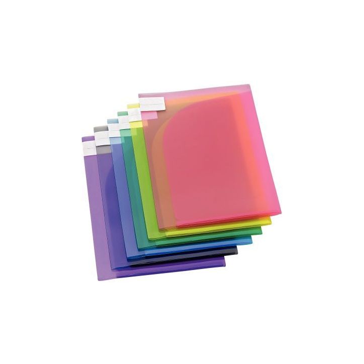 Paquet de 12 chemises coin de présentation double poche en polypropylène, coloris assortis 511009 TARIFOLD