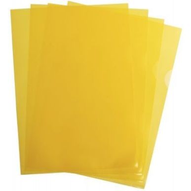 Achetez Boîte de 100 pochettes coin en polypropylène grainé 9/100 ème format 21x29,7 cm  jaune 1..