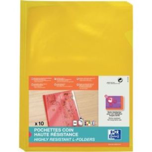 Achetez Sachet de 10 pochettes coin en PVC lisse 15/100ème, jaune 100206722 HAMELIN pas cher sur Ma..
