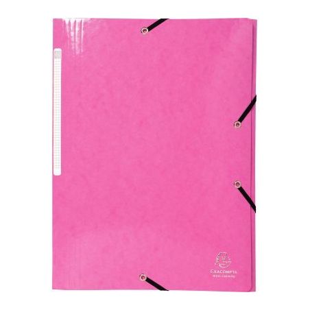 Achetez Chemise 3 rabats à élastiques en carte lustrée 425g, rose 55824E IDERAMA EXACOMPTA pas ch..