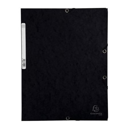 Achetez Chemise 3 rabats à élastiques en carte lustrée 400g, noir 55501E EXACOMPTA pas cher sur M..