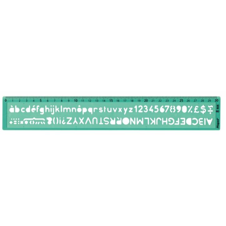 MAPED Trace-lettres en polystyrène Vert, Longueur 30 cm, hauteur des caractères 8 mm