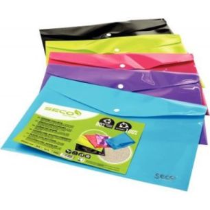 Achetez Paquet de 5 enveloppes avec bouton pression en polypropylène 80% recyclé pour format A4 PP..