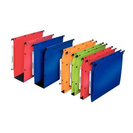 Achetez Paquet de 10 dossiers suspendus en polypropylène 5/10ème pour armoires dos V (5 mm) bleu 1..