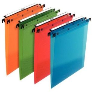 Achetez Paquet de 10 dossiers suspendus pour tiroir en polypropylène dos V couleurs assorties 10033..