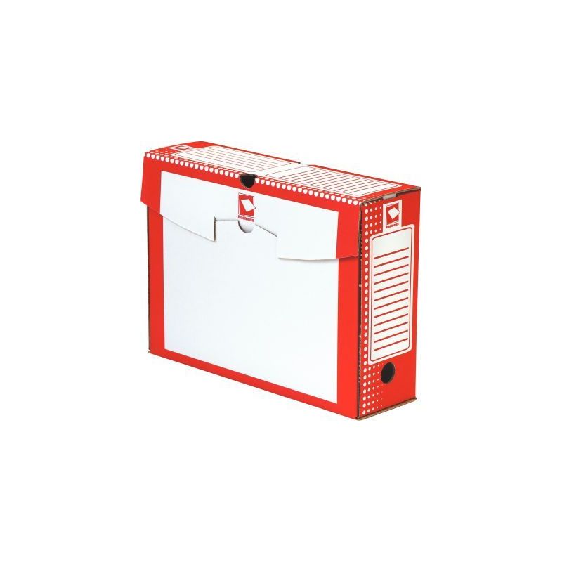 Achetez Paquet de 25 boîtes à archives carton rigide dos de 10 cm rouge 64179 BUSINESS pas cher su..