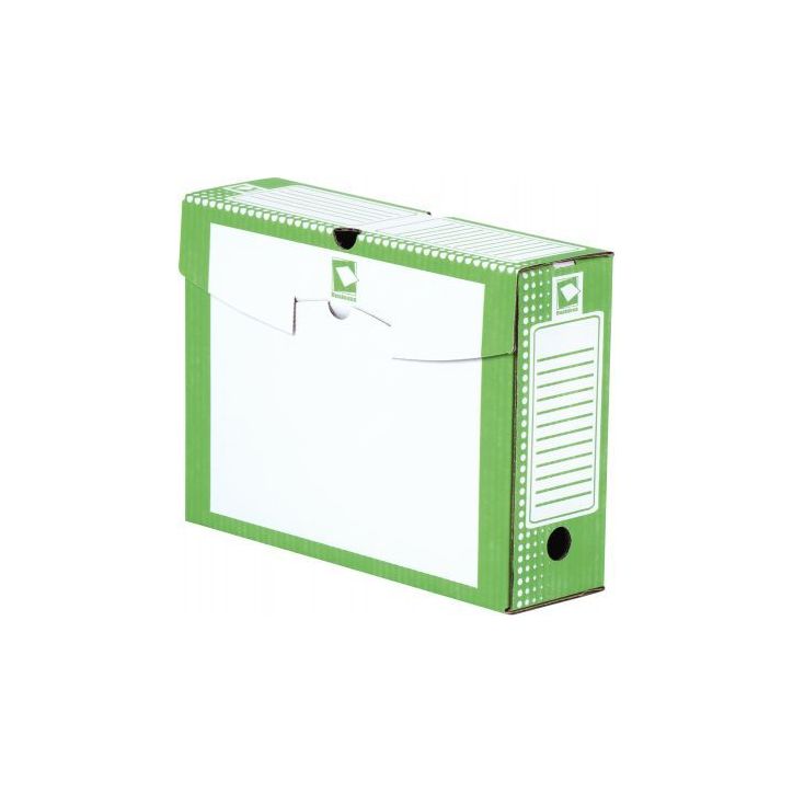 Paquet de 25 boîtes à archives carton rigide dos de 10 cm vert 64180 BUSINESS