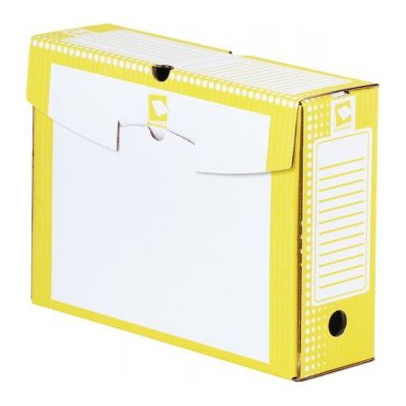 Achetez Paquet de 25 boîtes à archives carton rigide dos de 10 cm jaune 64181 BUSINESS pas cher su..