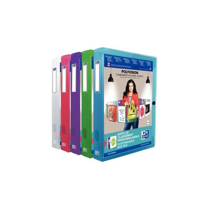 Boite de classement personnalisable dos de 40 mm format 24x32 cm coloris assortis 100200136 HAMELIN