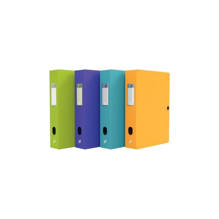 Carton de 8 boîtes de classement MEMPHIS en polypropylène, dos de 80 mm, coloris mode assortis 100200172 MEM(...)