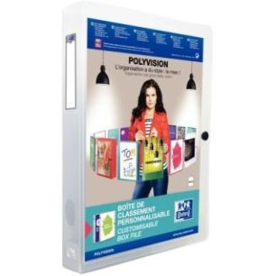 Achetez OXFORD Boîte de classement personnalisable POLYVISION 24x32cm, en polypro 7/10e. Dos 4cm. I..