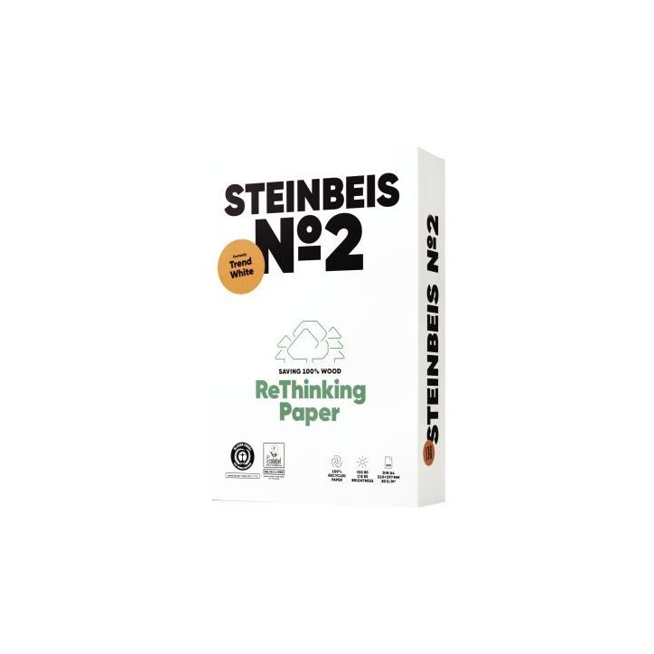 Ramette A4 de 500 feuilles 80g blanc STEINBEIS N°2 K1501666080A STEINBEIS