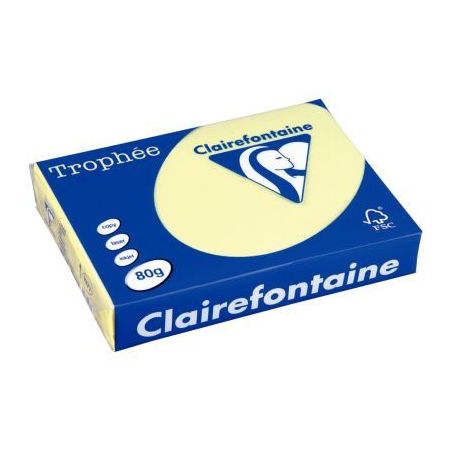 Achetez CLAIREFONTAINE Ramette de 500 feuilles papier couleur TROPHEE 80 grammes format A4 canari 19..