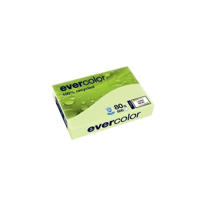 Achetez Ramette de 500 feuilles de papier recyclé 80g de format A3 vert clair EVERCOLOR 30004C CLAI..