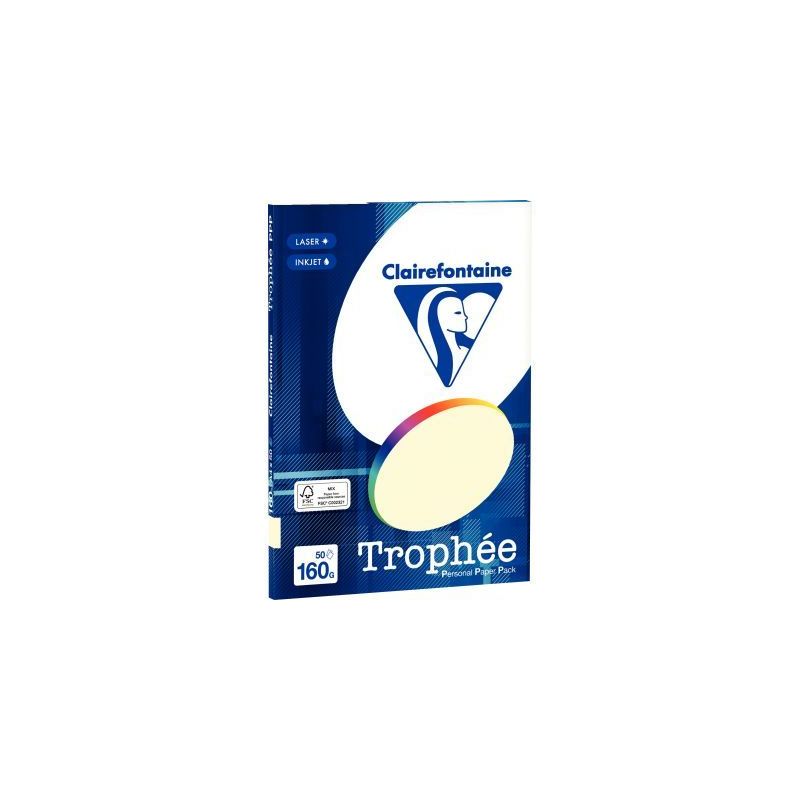 Achetez Paquet de 50 feuilles format A4 160g ivoire CLAIREFONTAINE 4154C TROPHEE CLAIREFONTAINE pas .. Achetez Paquet de 50 feuilles format A4 160g ivoire CLAIREFONTAINE 4154C TROPHEE CLAIREFONTAINE pas ..