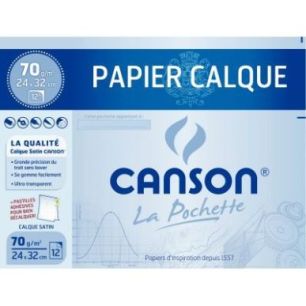 Achetez Pochette 12 feuilles calque 24x32 70 grammes C200003197 pas cher sur Ma Rentrée Scolaire