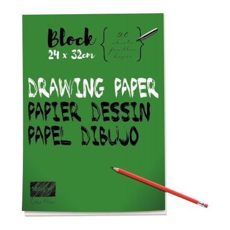 Achetez Bloc de 40 pages de papier dessin blanc 160 g format 24x32 cm 42568 pas cher sur Ma Rentrée..