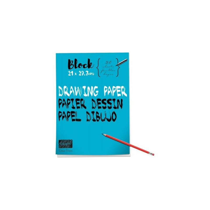 Achetez Bloc de 40 pages de papier dessin blanc 120 g format 21x29,7 cm 42490 pas cher sur Ma Rentr ..