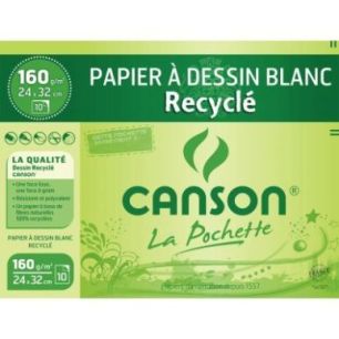 Achetez Pochette de 10 feuilles à  dessin 100% recyclé 160 g, format 24x32 cm C200777100 CANSON p..