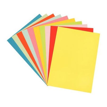 Achetez Paquet de 100 feuilles de papier couleur 160g format 50x65 cm 10 couleurs assorties 50X65/16..