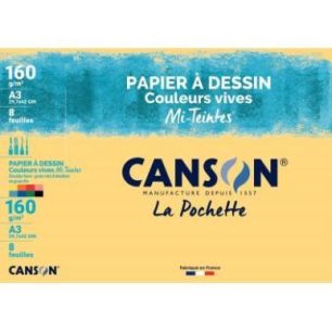 Achetez Pochette de 8 feuilles mi-teintes A3 160 grammes de couleur vive C200003164 CANSON pas cher ..