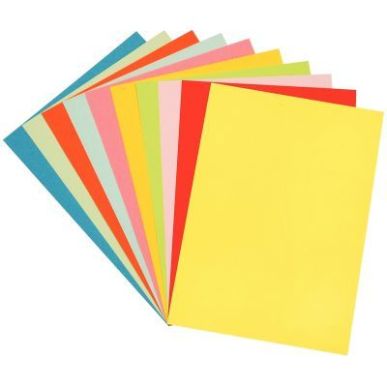 Achetez Paquet de 100 feuilles de papier couleur 160g format 24x32 cm 10 couleurs assorties 24X32/16..