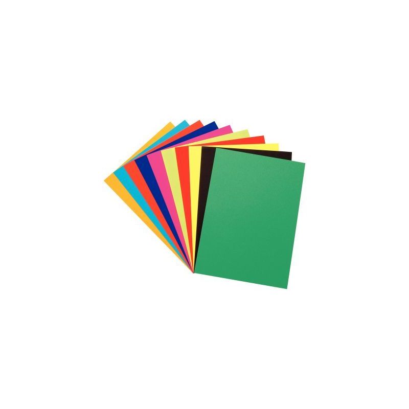 Achetez Paquet de 100 feuilles de papier couleur 250g format 24x32 cm 10 couleurs assorties 24X32/27..