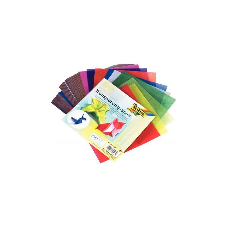 Paquet de 500 feuilles papier vitrail 15 x 15 cm couleurs assorties 825/1515