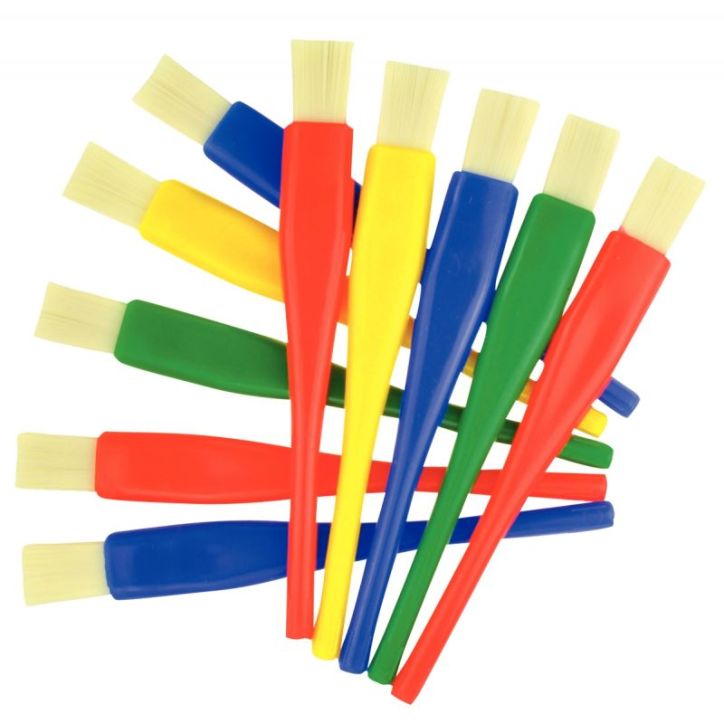 Lot de 10 pinceaux à  colle, petit modèle, manche en plastique 22236