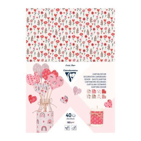 Achetez Paquet de 40 feuilles carton décoration love 25 x 35 cm 354587C pas cher sur Ma Rentrée Sc..