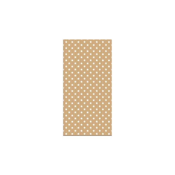 Sachet de 50 pochettes en papier kraft format 15 x 31 cm motif étoile blanche 394107C