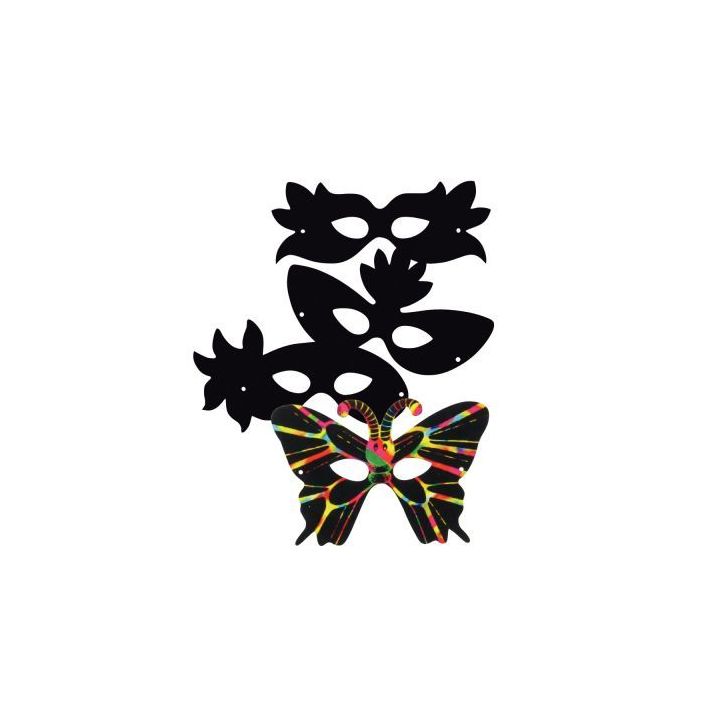 Lot de 12 masques en carte à gratter MAJ8166