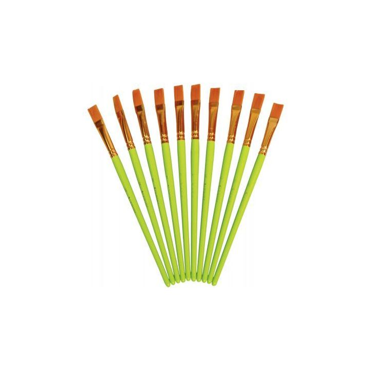 Sachet de 10 pinceaux synthétique plats n°12 2012/12130