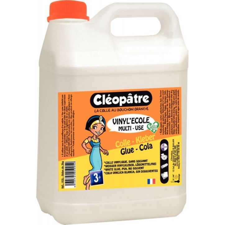 Flacon de 5litres colle blanc vinylique VI5L CLEOPATRE