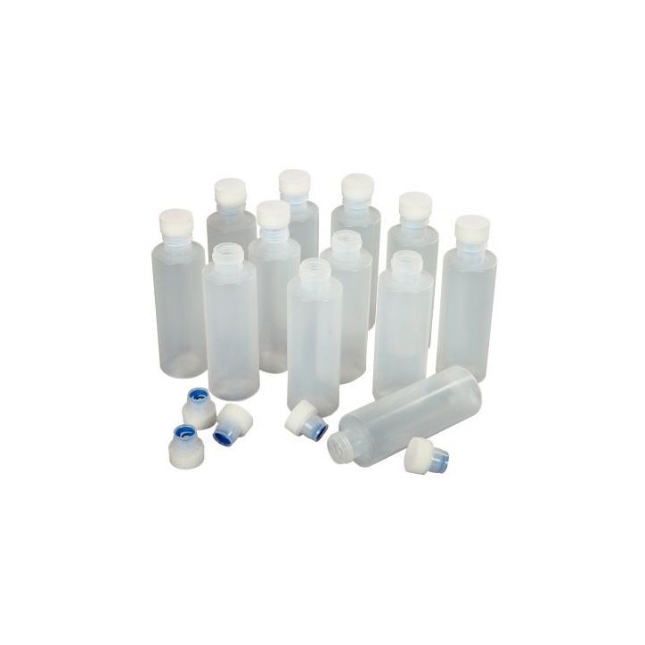 Lot de 12 flacons 125ml en plastique souple et transparent avec bouchon mousse 0682 O'COLOR