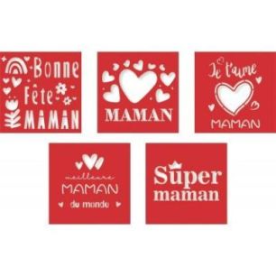 Achetez Lot de 5 pochoirs MAMAN 1659 pas cher sur Ma Rentrée Scolaire