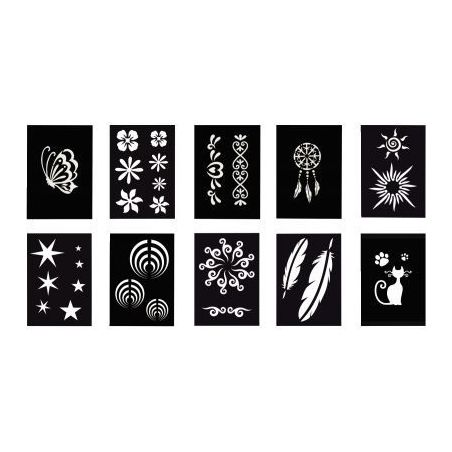 Achetez Lot de 10 pochoirs adhésifs repositionnables, assortiment 1 SC194098 pas cher sur Ma Rentr ..