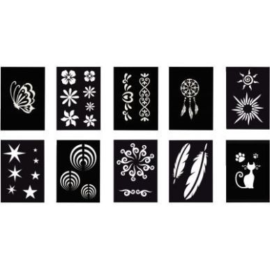 Achetez Lot de 10 pochoirs adhésifs repositionnables, assortiment 1 SC194098 pas cher sur Ma Rentr ..