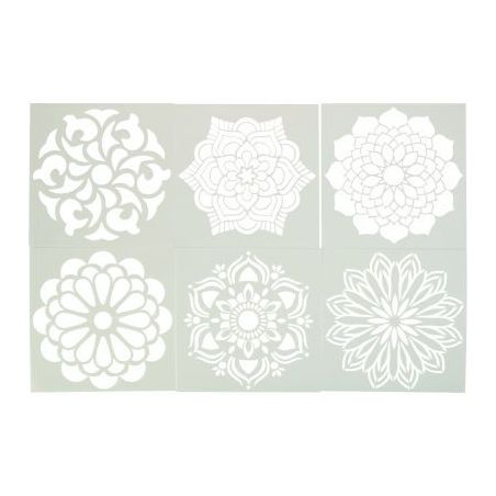 Achetez Lot de 6 pochoirs carrés Mandala AP2537 pas cher sur Ma Rentrée Scolaire