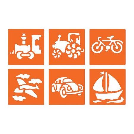 Achetez Paquet de 6 pochoirs en plastique, les transports 225000 GRAINE CRE pas cher sur Ma Rentrée..