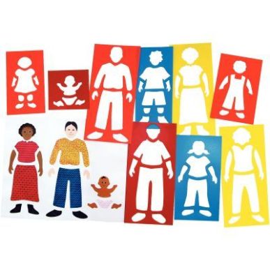 Achetez Lot de 9 pochoirs + 4 plaques à embosser, la famille 1315978 pas cher sur Ma Rentrée Scola..